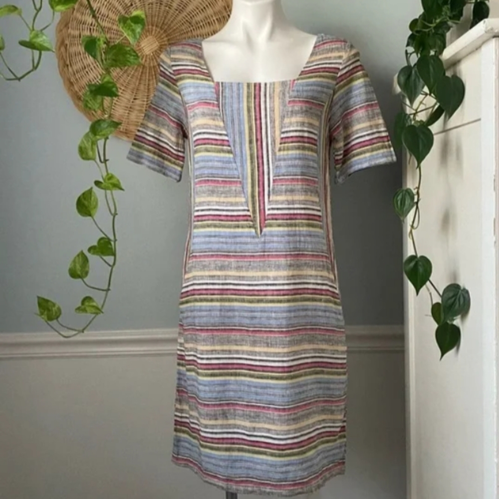 NWOT For Cynthia Colorful Striped Dress, Size Small